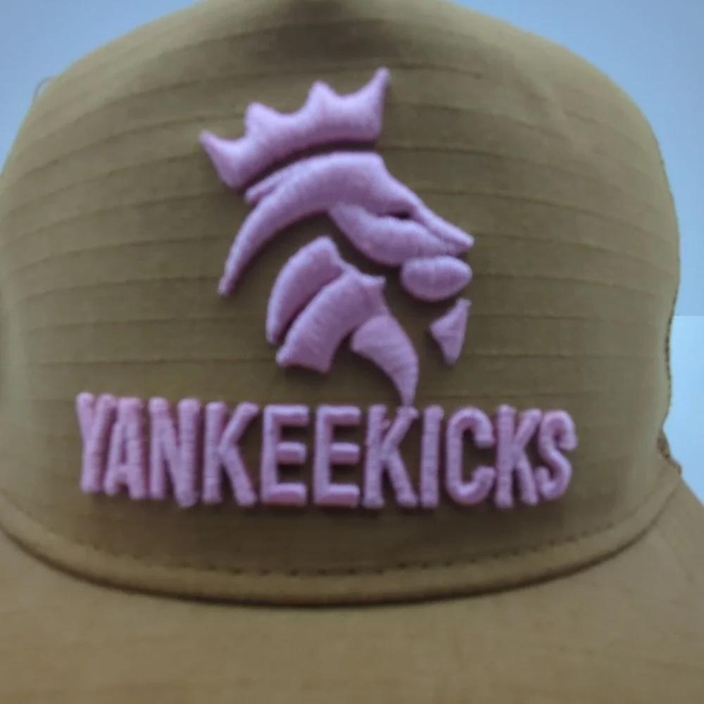 YankeeKicks Trucker Hat‎ Beige Pink Lion Crown Logo Snapback PLAS7-2034EOFT1-260
